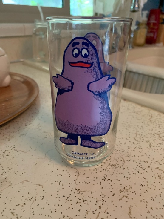 McDonald's Other - Grimace Collector Series Glass - Purple Character Glasswear